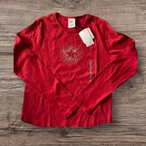 OLD NAVY NEW NWT GIRLS RED TOP SHIRT TSHIRT CASUAL WINTER FALL SPRING SIZE 10